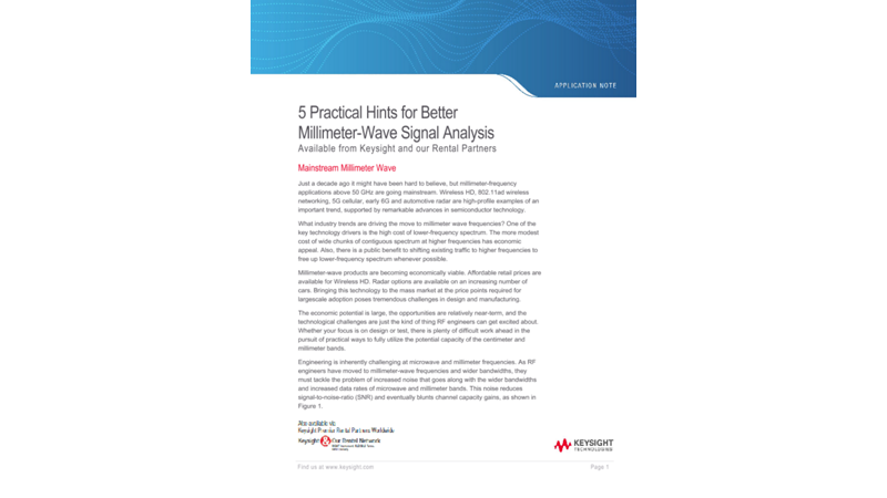 5 Practical Hints for Better Millimeter-Wave Signal Analysis